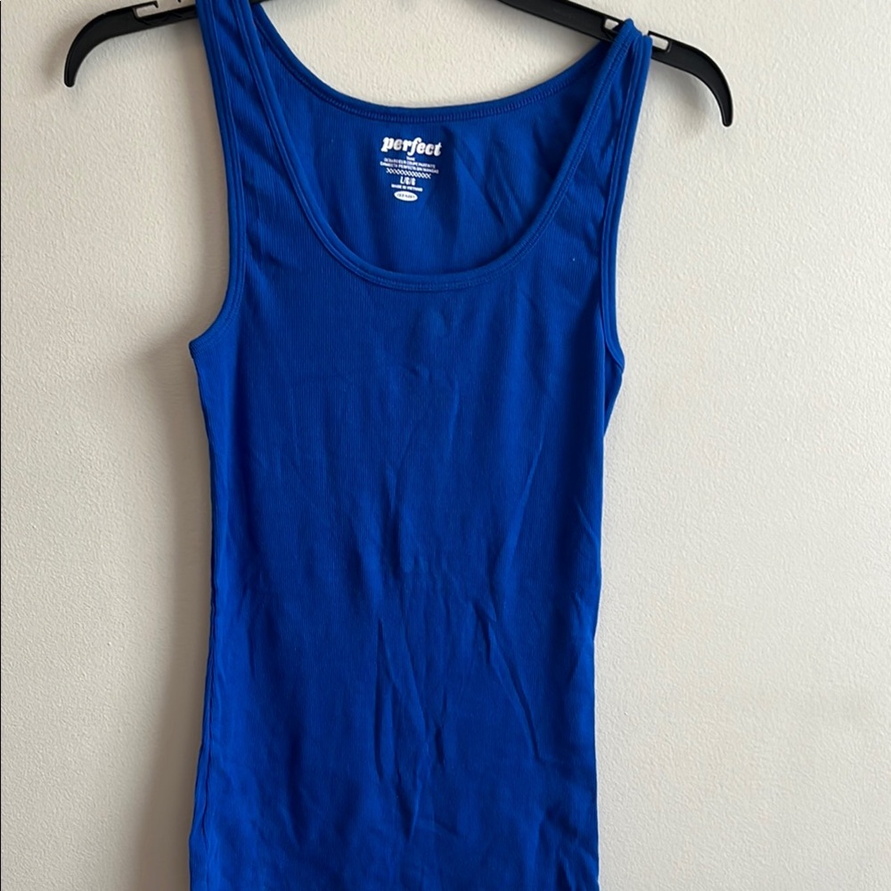 Old Navy Blue Fitted Sleeveless Tank Top